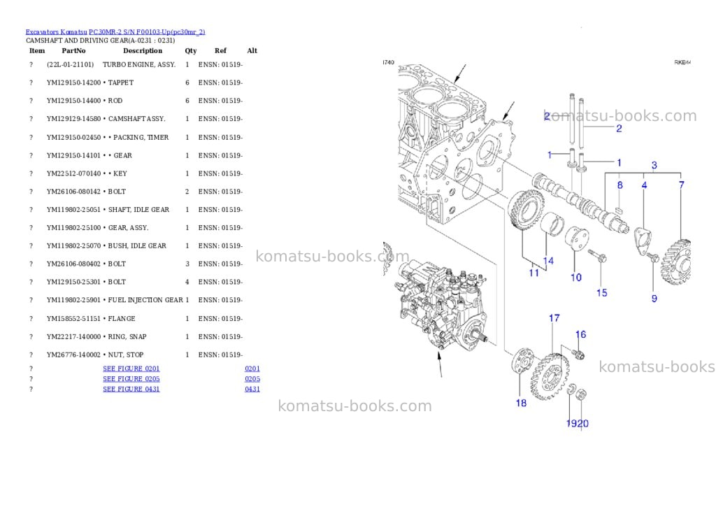 Komatsu pc30mr-2 s/n f00103-up Parts catalog cover Page 6
