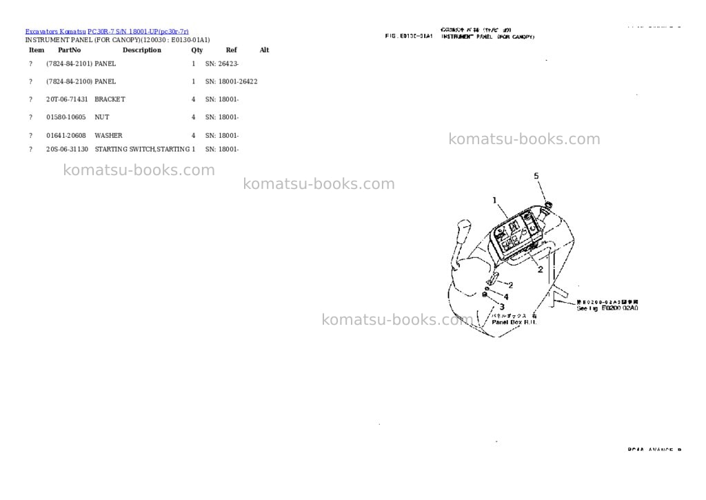Komatsu pc30r-7 s/n 18001-up Parts catalog cover Page 9 Komatsu pc30r-7 s/n 18001-up Parts catalog cover Page 9