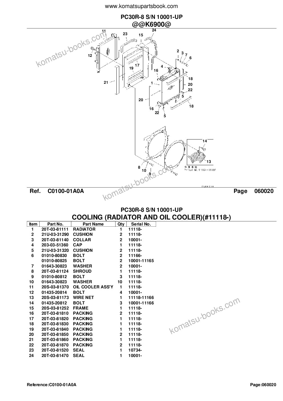 Komatsu pc30r-8 s/n 10001-up Parts catalog cover Page 10 Komatsu pc30r-8 s/n 10001-up Parts catalog cover Page 10