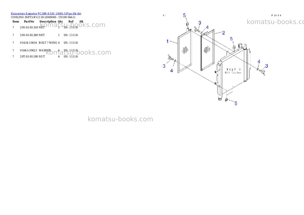 Komatsu PC30R-8 S/N 10001-UP Parts catalog cover Page 10 Komatsu PC30R-8 S/N 10001-UP Parts catalog cover Page 10