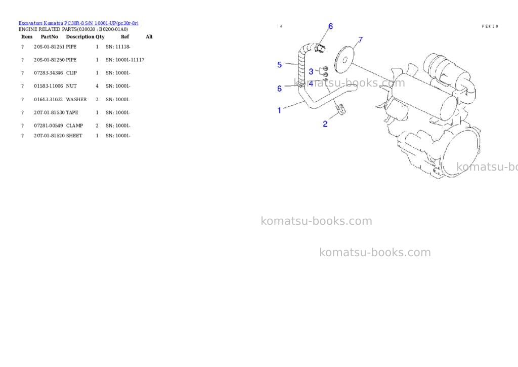 Komatsu PC30R-8 S/N 10001-UP Parts catalog cover Page 2 Komatsu PC30R-8 S/N 10001-UP Parts catalog cover Page 2