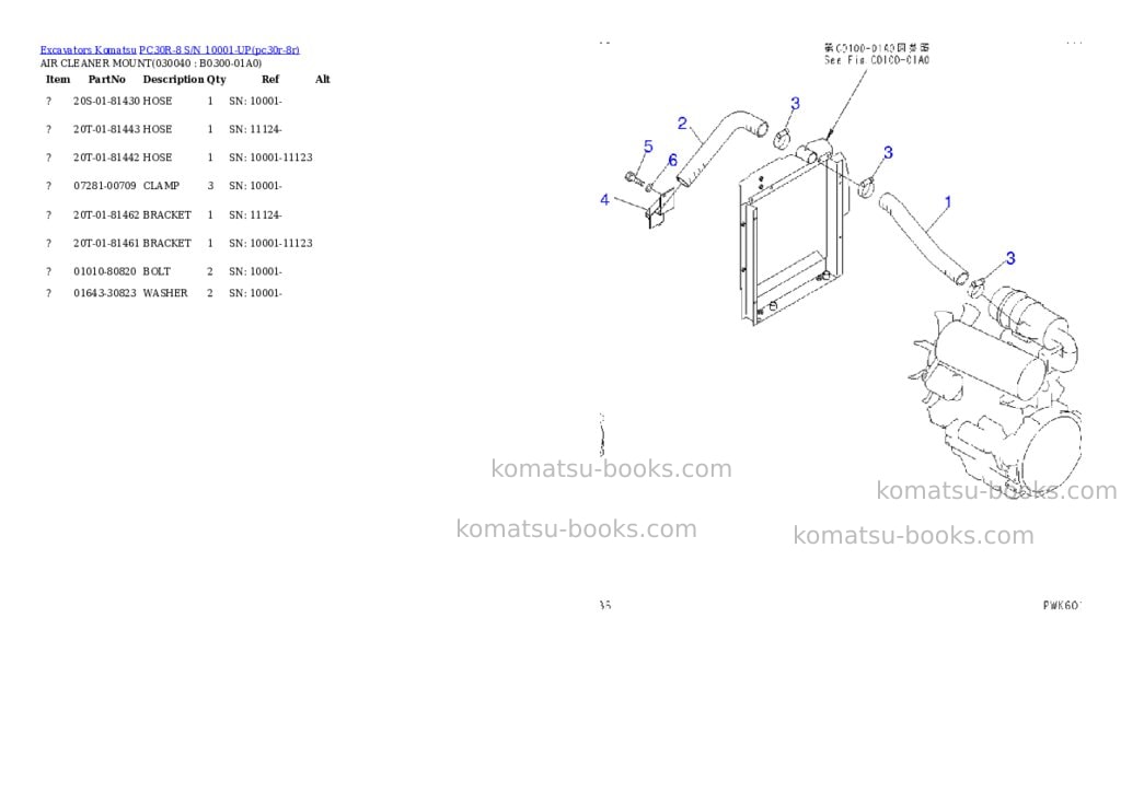 Komatsu PC30R-8 S/N 10001-UP Parts catalog cover Page 3 Komatsu PC30R-8 S/N 10001-UP Parts catalog cover Page 3