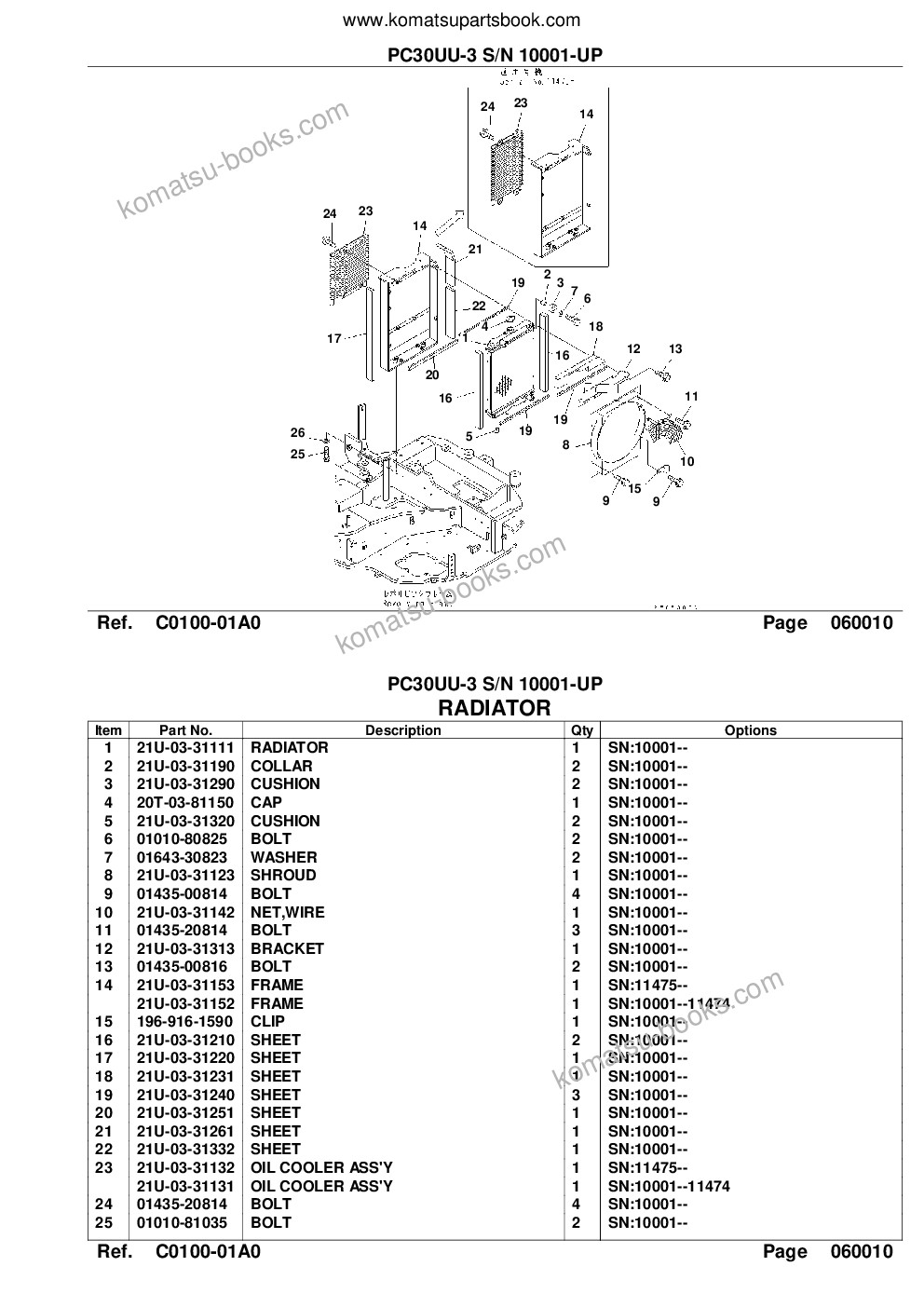 Komatsu pc30uu-3 s/n 10001-up Parts catalog cover Page 10 Komatsu pc30uu-3 s/n 10001-up Parts catalog cover Page 10