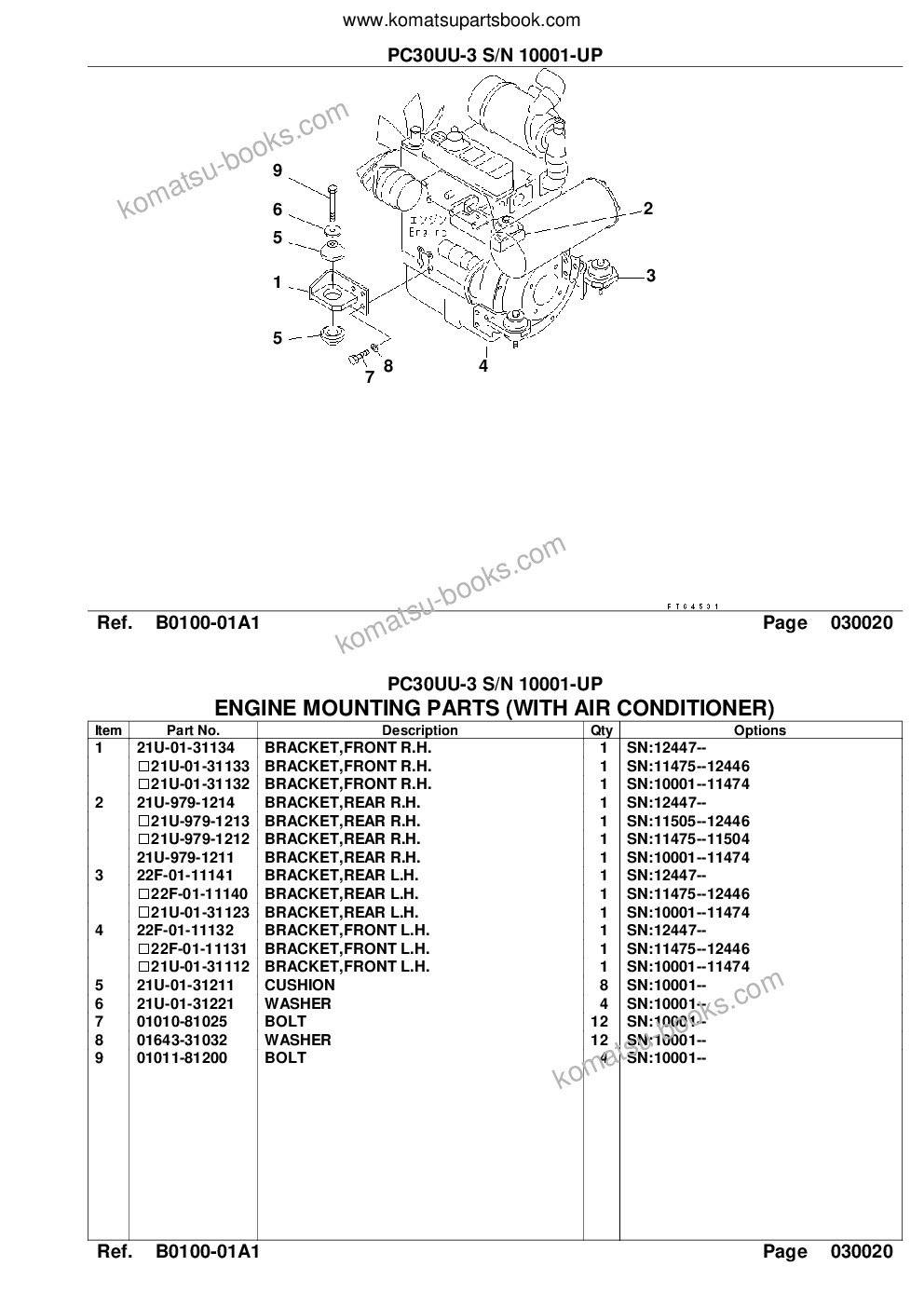 Komatsu pc30uu-3 s/n 10001-up Parts catalog cover Page 4 Komatsu pc30uu-3 s/n 10001-up Parts catalog cover Page 4