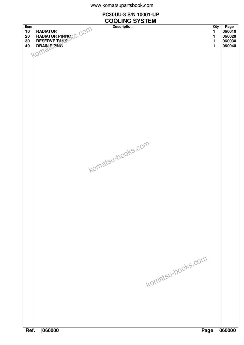 Komatsu pc30uu-3 s/n 10001-up Parts catalog cover Page 9 Komatsu pc30uu-3 s/n 10001-up Parts catalog cover Page 9