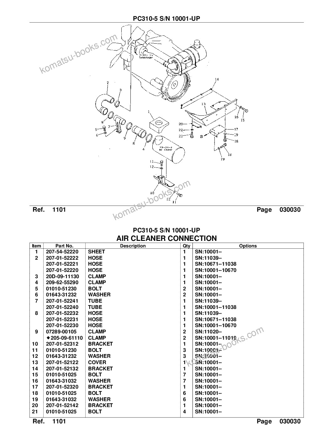 Komatsu pc310-5 s/n 10001-up Parts catalog cover Page 6