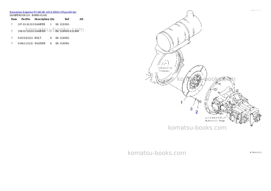 Komatsu pc340-6k s/n k30001-up Parts catalog cover Page 10 Komatsu pc340-6k s/n k30001-up Parts catalog cover Page 10