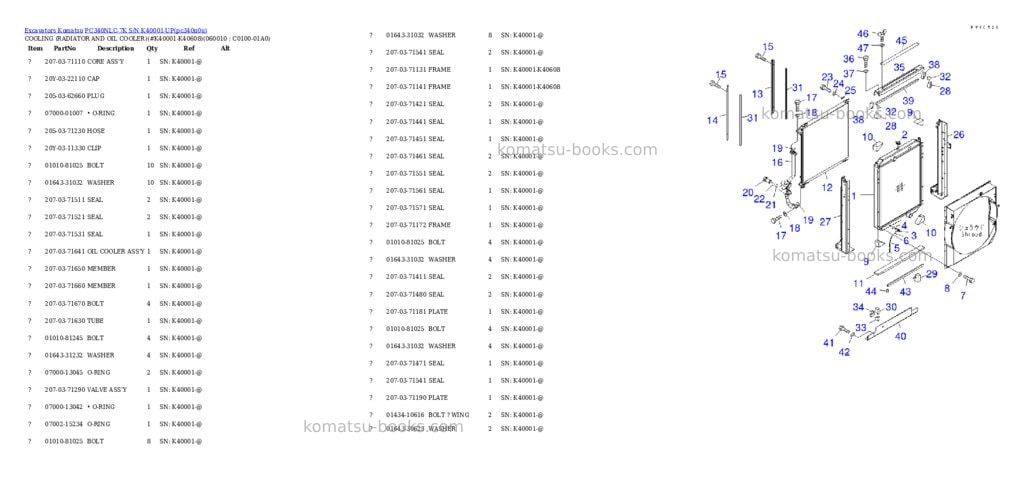Komatsu pc340nlc-7k s/n k40001-up Parts catalog cover Page 5