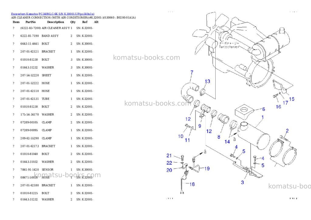 Komatsu pc340nlc-6k s/n k30001-up Parts catalog cover Page 5