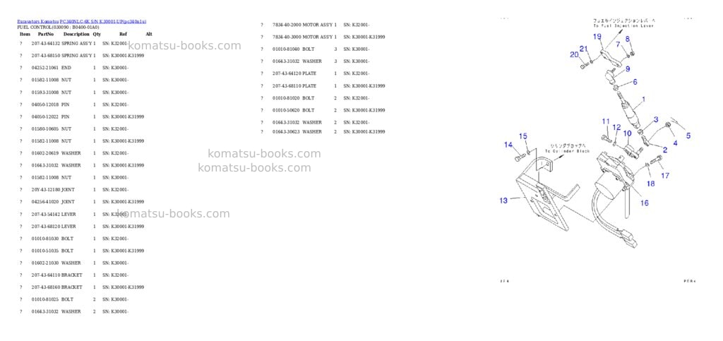 Komatsu pc340nlc-6k s/n k30001-up Parts catalog cover Page 8