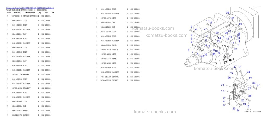 Komatsu pc340nlc-6k s/n k30001-up Parts catalog cover Page 9