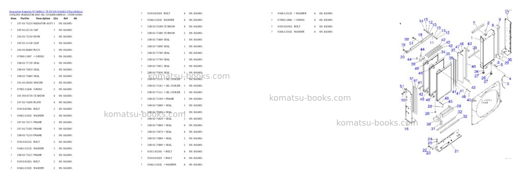 Komatsu pc340nlc-7k-e0 s/n k45001-up Parts catalog cover Page 4 Komatsu pc340nlc-7k-e0 s/n k45001-up Parts catalog cover Page 4