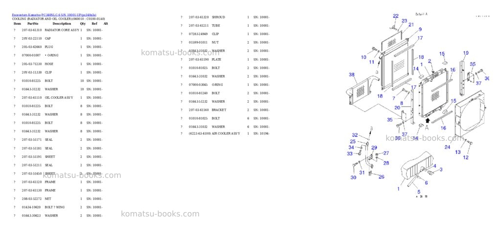 Komatsu pc340nlc-6 s/n 10001-up Parts catalog cover Page 7