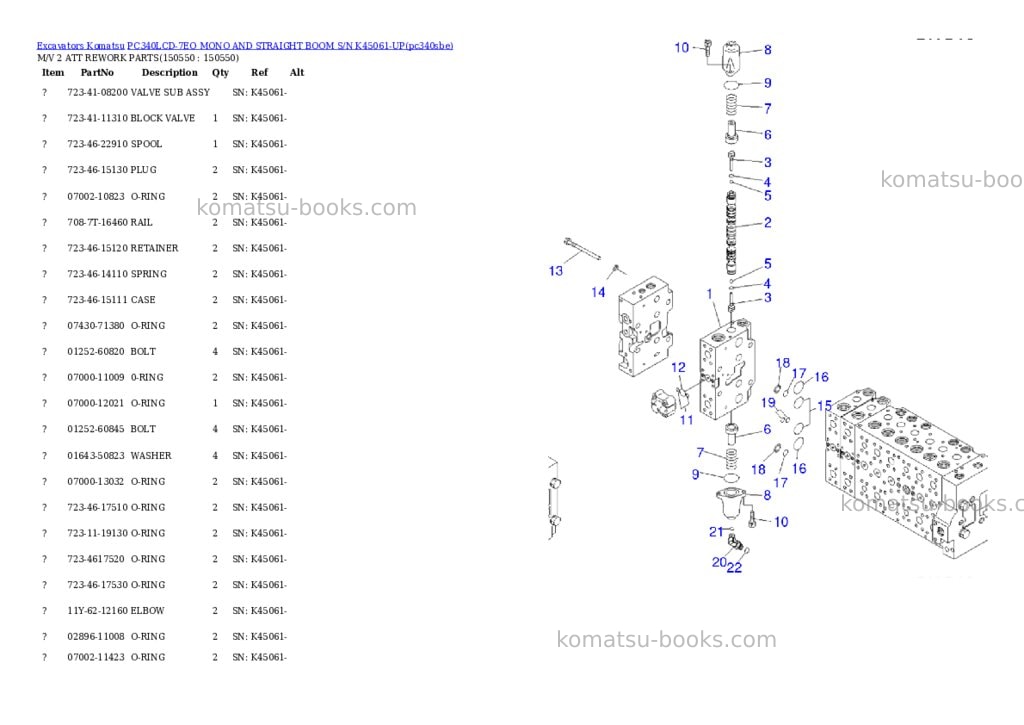 Komatsu pc340lcd-7eo mono and straight boom s/n k45061-up Parts catalog cover Page 5