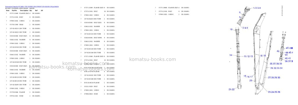 Komatsu pc340lc-7e0 super long front s/n k45001-up Parts catalog cover Page 10 Komatsu pc340lc-7e0 super long front s/n k45001-up Parts catalog cover Page 10