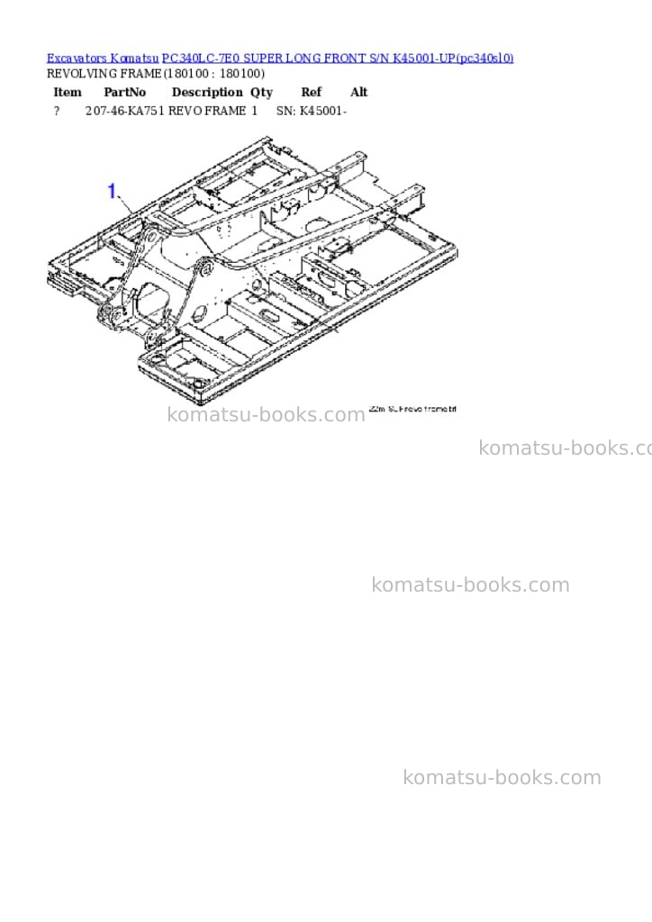 Komatsu pc340lc-7e0 super long front s/n k45001-up Parts catalog cover Page 3 Komatsu pc340lc-7e0 super long front s/n k45001-up Parts catalog cover Page 3