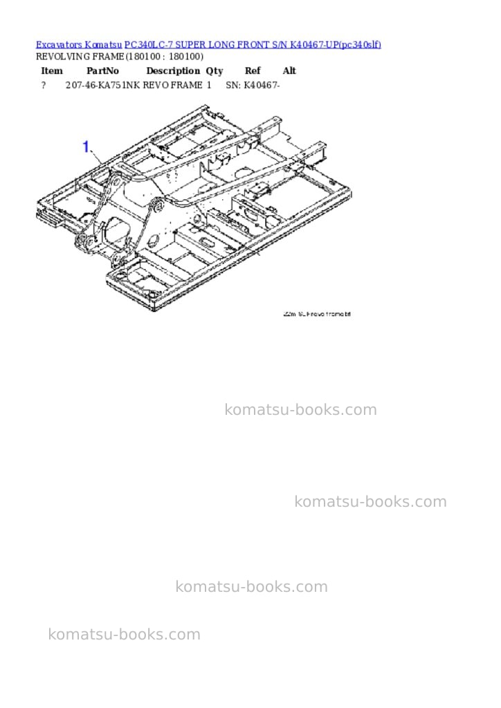 Komatsu pc340lc-7 super long front s/n k40467-up Parts catalog cover Page 3