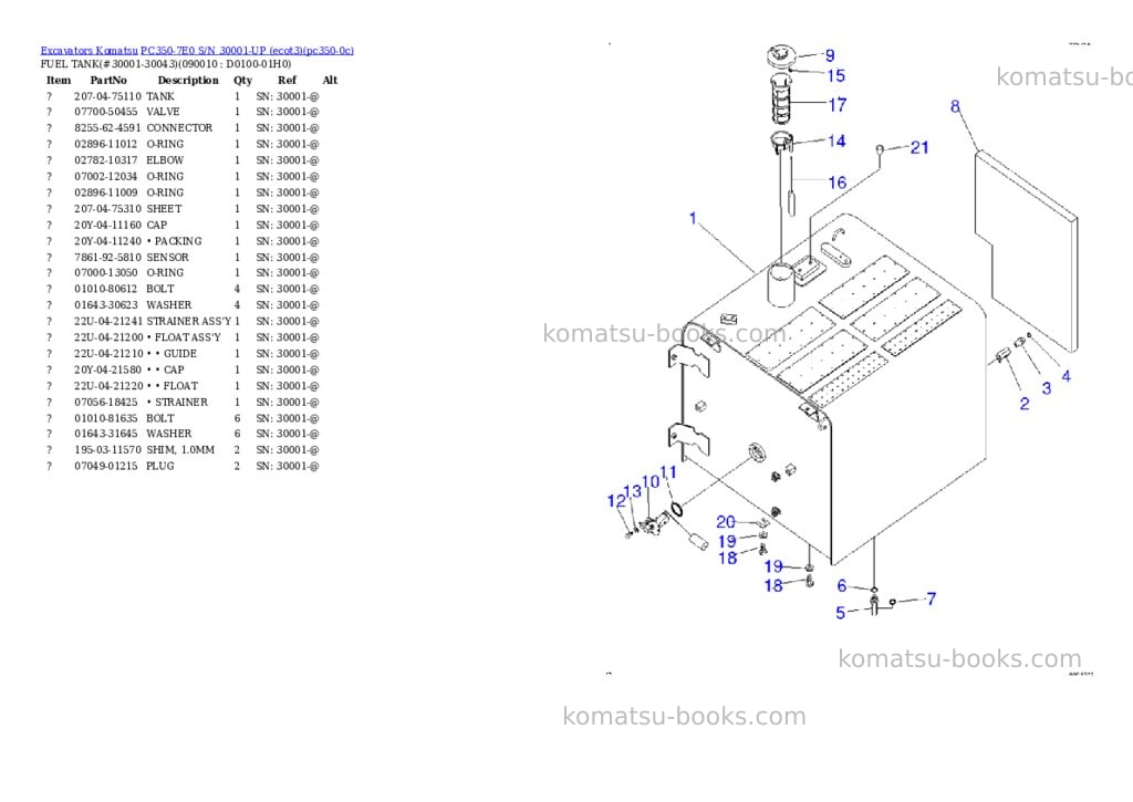 Komatsu pc350-7e0 s/n 30001-up ecot3 Parts catalog cover Page 10