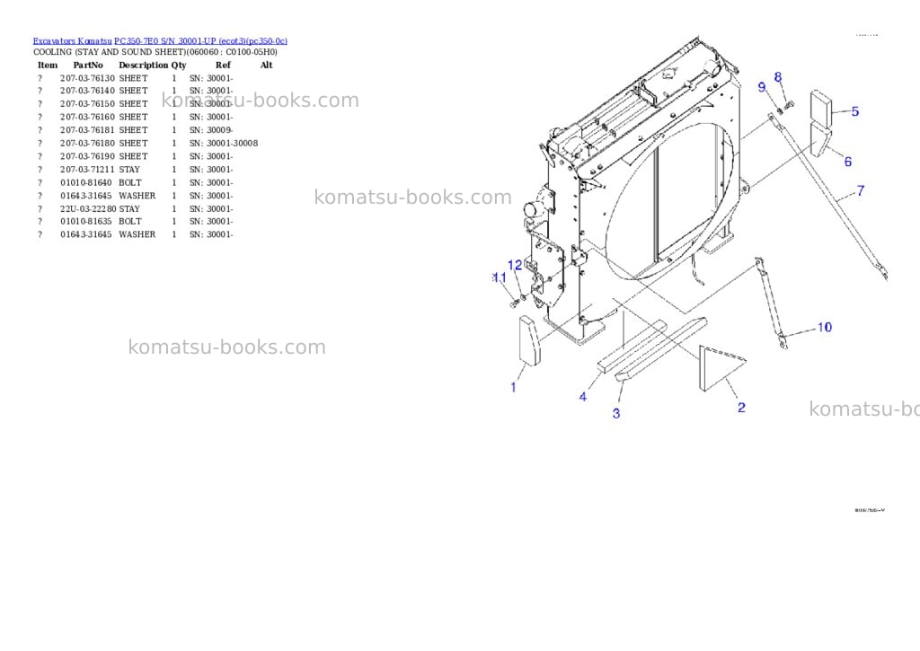 Komatsu pc350-7e0 s/n 30001-up ecot3 Parts catalog cover Page 8