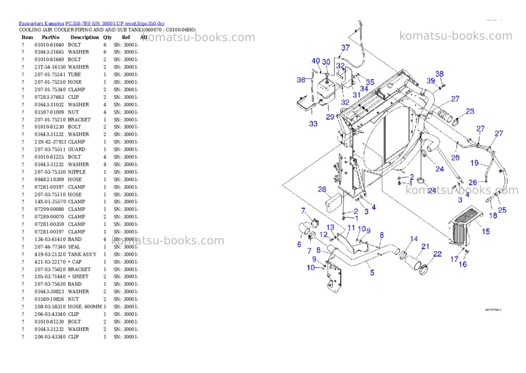 Komatsu pc350-7e0 s/n 30001-up ecot3 Parts catalog cover Page 9