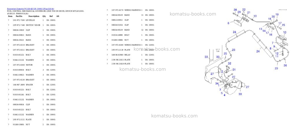 Komatsu pc350-6z s/n 10001-up Parts catalog cover Page 10 Komatsu pc350-6z s/n 10001-up Parts catalog cover Page 10