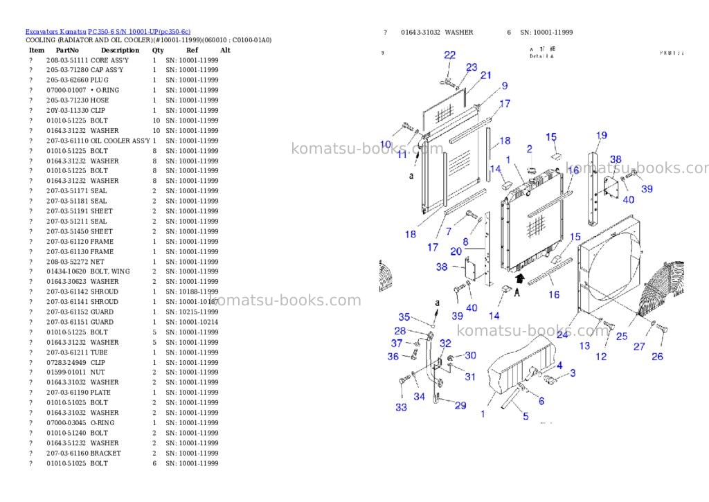 Komatsu PC350-6 S/N 10001-UP Parts catalog cover Page 6 Komatsu PC350-6 S/N 10001-UP Parts catalog cover Page 6