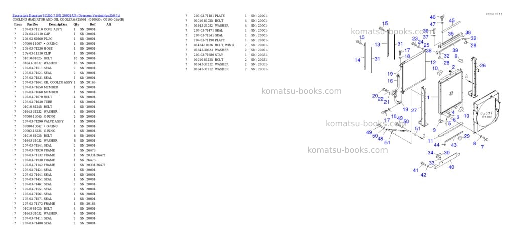 Komatsu pc350-7 s/n 20001-up overseas version Parts catalog cover Page 7