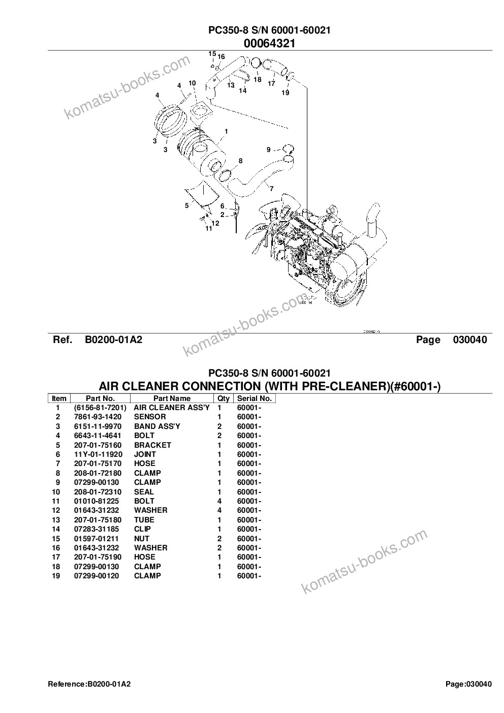 Komatsu pc350-8 s/n 60001-60021 Parts catalog cover Page 7 Komatsu pc350-8 s/n 60001-60021 Parts catalog cover Page 7