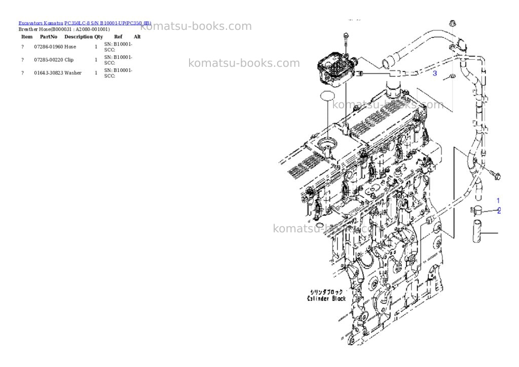 Komatsu pc350lc-8 s/n b10001-up Parts catalog cover Page 2 Komatsu pc350lc-8 s/n b10001-up Parts catalog cover Page 2