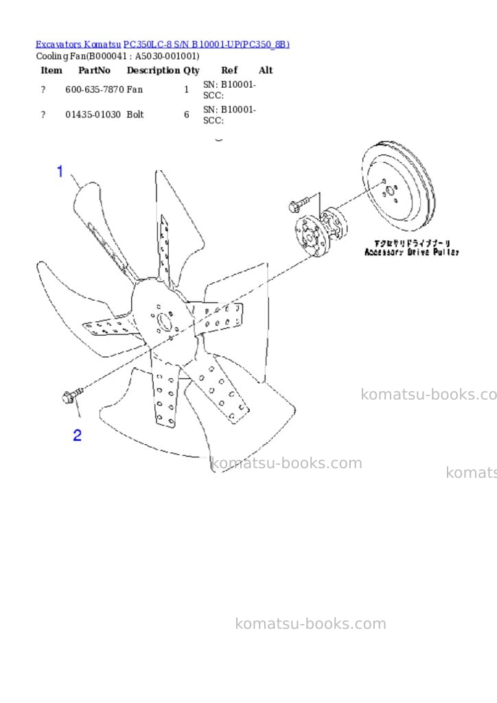 Komatsu pc350lc-8 s/n b10001-up Parts catalog cover Page 3 Komatsu pc350lc-8 s/n b10001-up Parts catalog cover Page 3