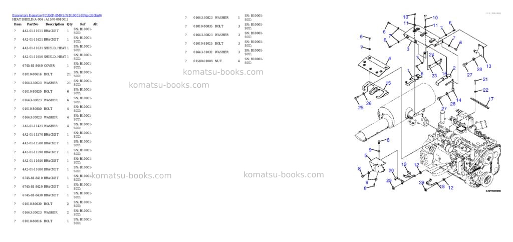 Komatsu PC350F-8M0 S/N B10001-UP Parts catalog cover