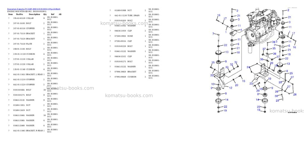Komatsu PC350F-8M0 S/N B10001-UP Parts catalog cover Page 7