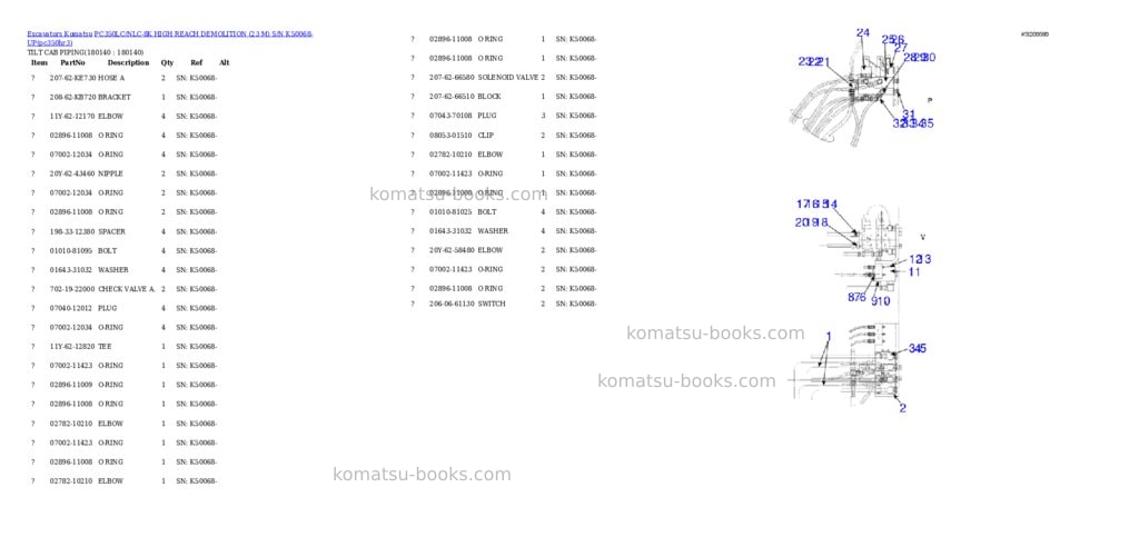 Komatsu pc350lc/nlc-8k high reach demolition 23 m s/n k50068-up Parts catalog cover Page 9 Komatsu pc350lc/nlc-8k high reach demolition 23 m s/n k50068-up Parts catalog cover Page 9