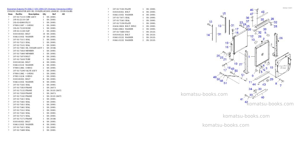 Komatsu pc350lc-7 s/n 20001-up overseas version Parts catalog cover Page 7