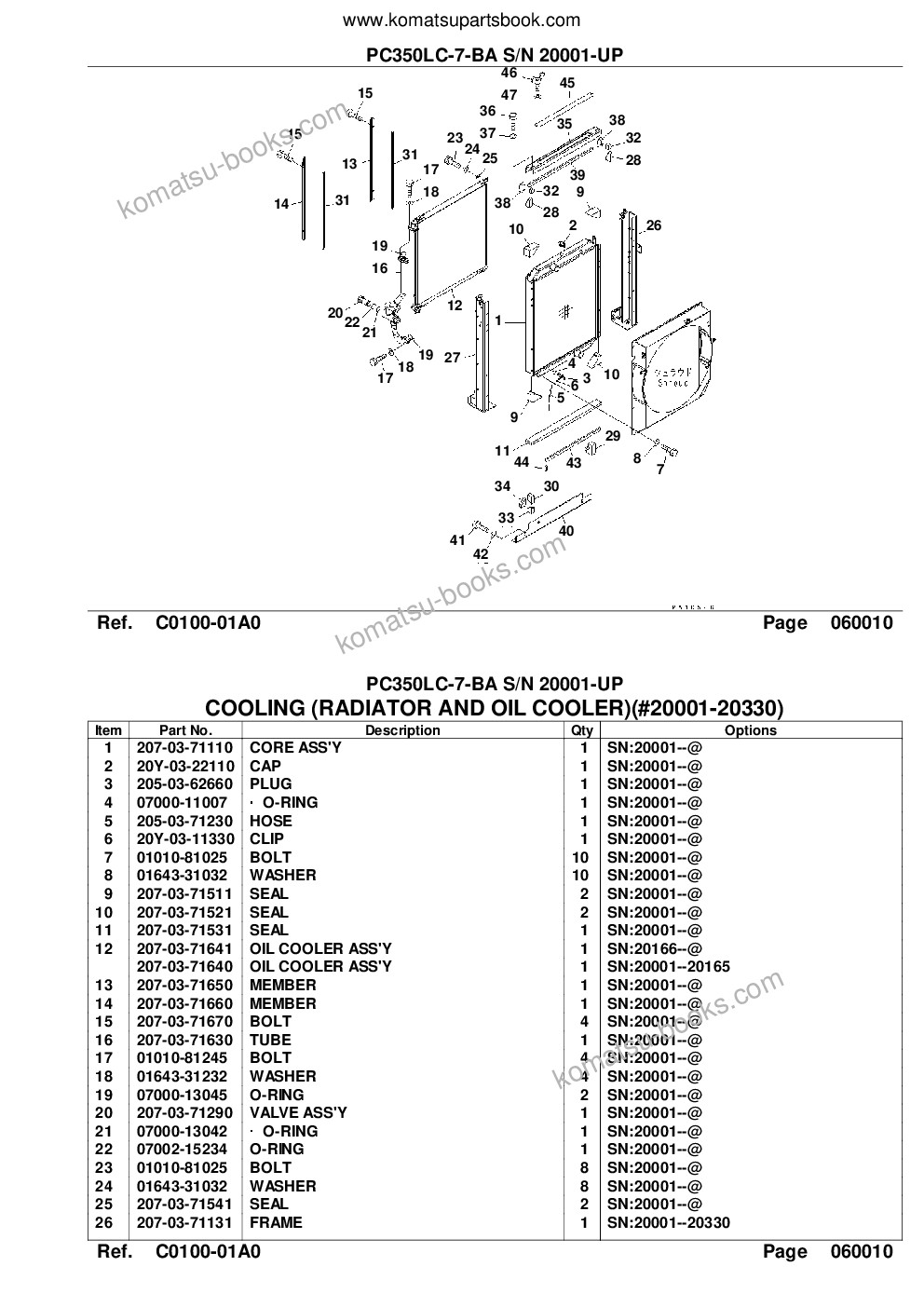 Komatsu pc350lc-7-ba s/n 20001-up Catálogo de piezas cover Page 9