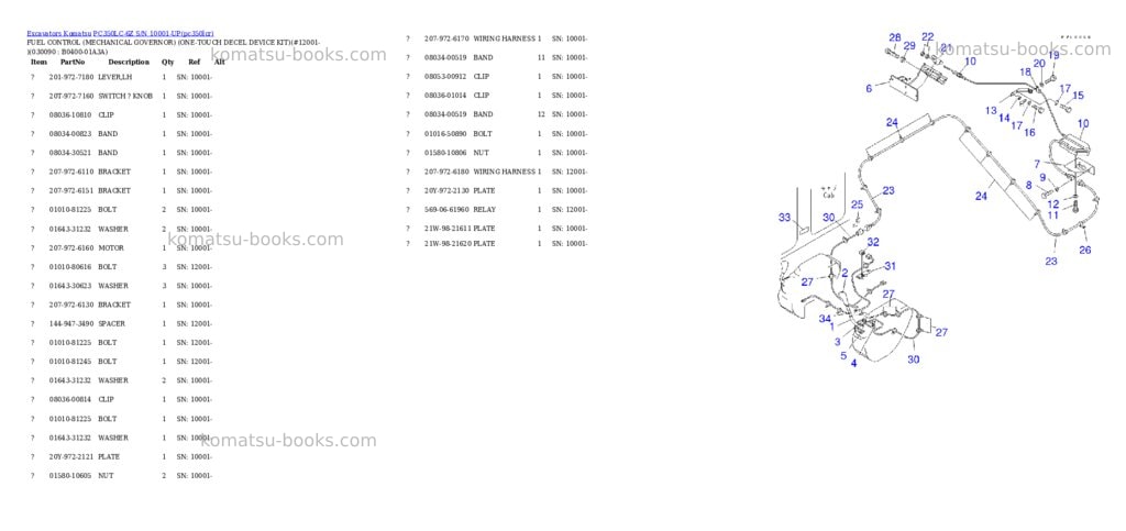 Komatsu pc350lc-6z s/n 10001-up Parts catalog cover Page 5 Komatsu pc350lc-6z s/n 10001-up Parts catalog cover Page 5