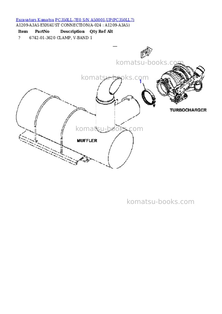 Komatsu pc350ll-7e0 s/n a50001-up Parts catalog cover Page 10