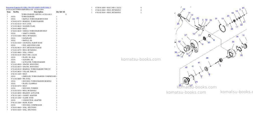 Komatsu pc350ll-7e0 s/n a50001-up Parts catalog cover Page 6
