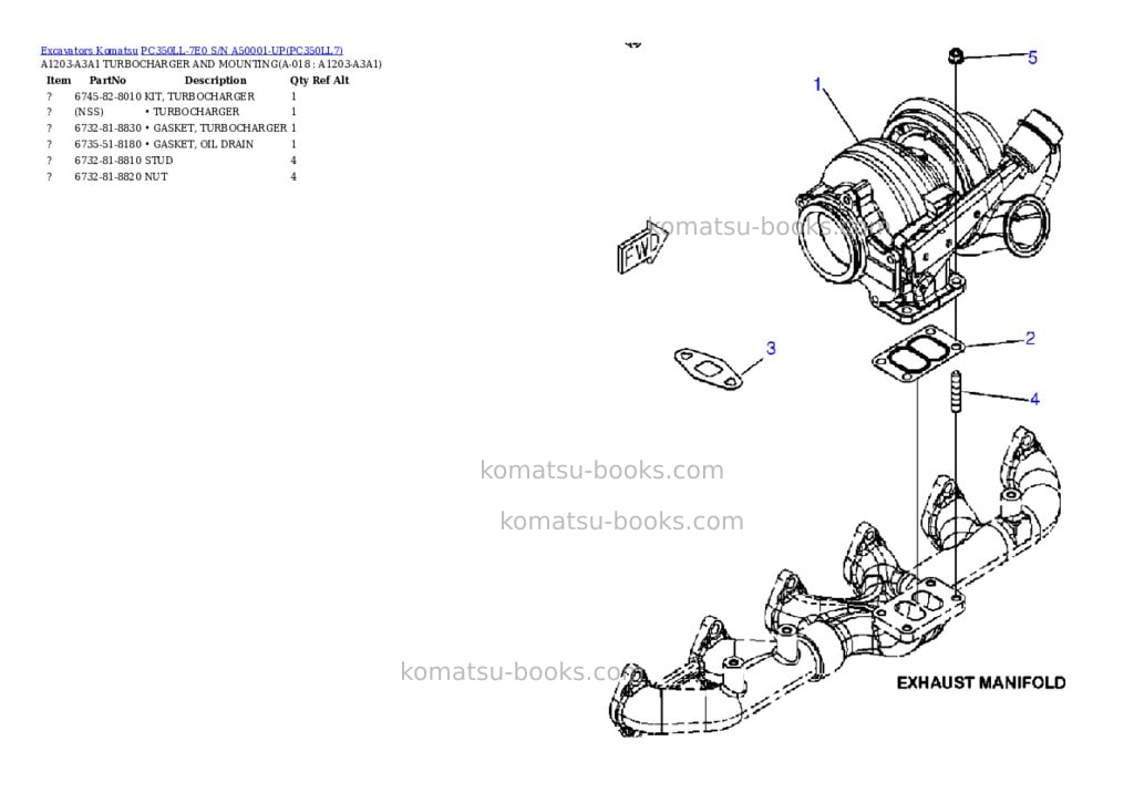 Komatsu pc350ll-7e0 s/n a50001-up Parts catalog cover Page 7