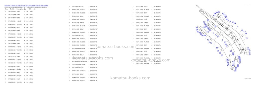 Komatsu pc350lc-8 17m long reach s/n k50873-up Parts catalog cover Page 2