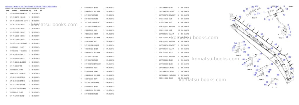 Komatsu pc350lc-8 17m long reach s/n k50873-up Parts catalog cover Page 9