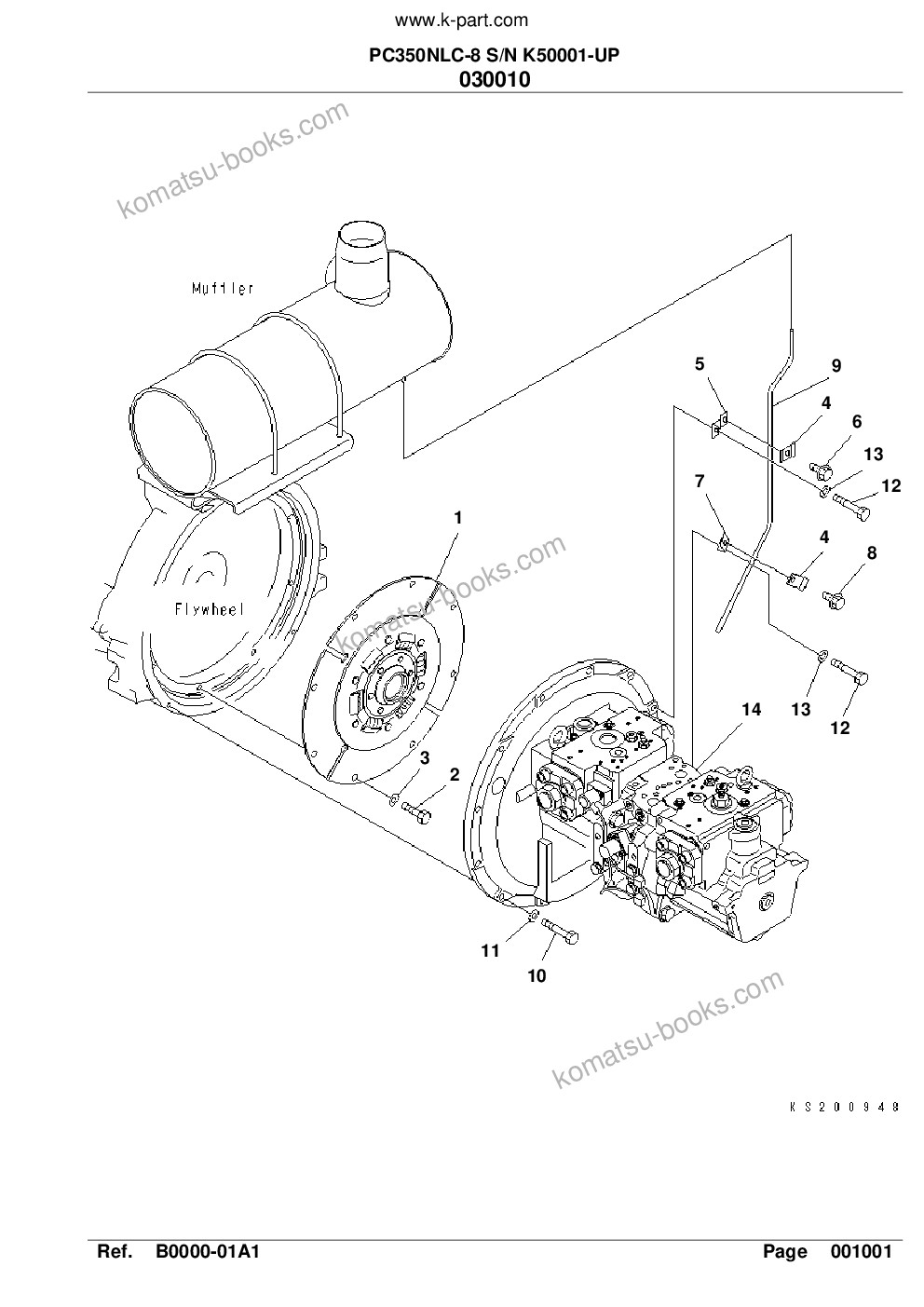 Komatsu pc350nlc-8 s/n k50001-up Parts catalog cover Page 3