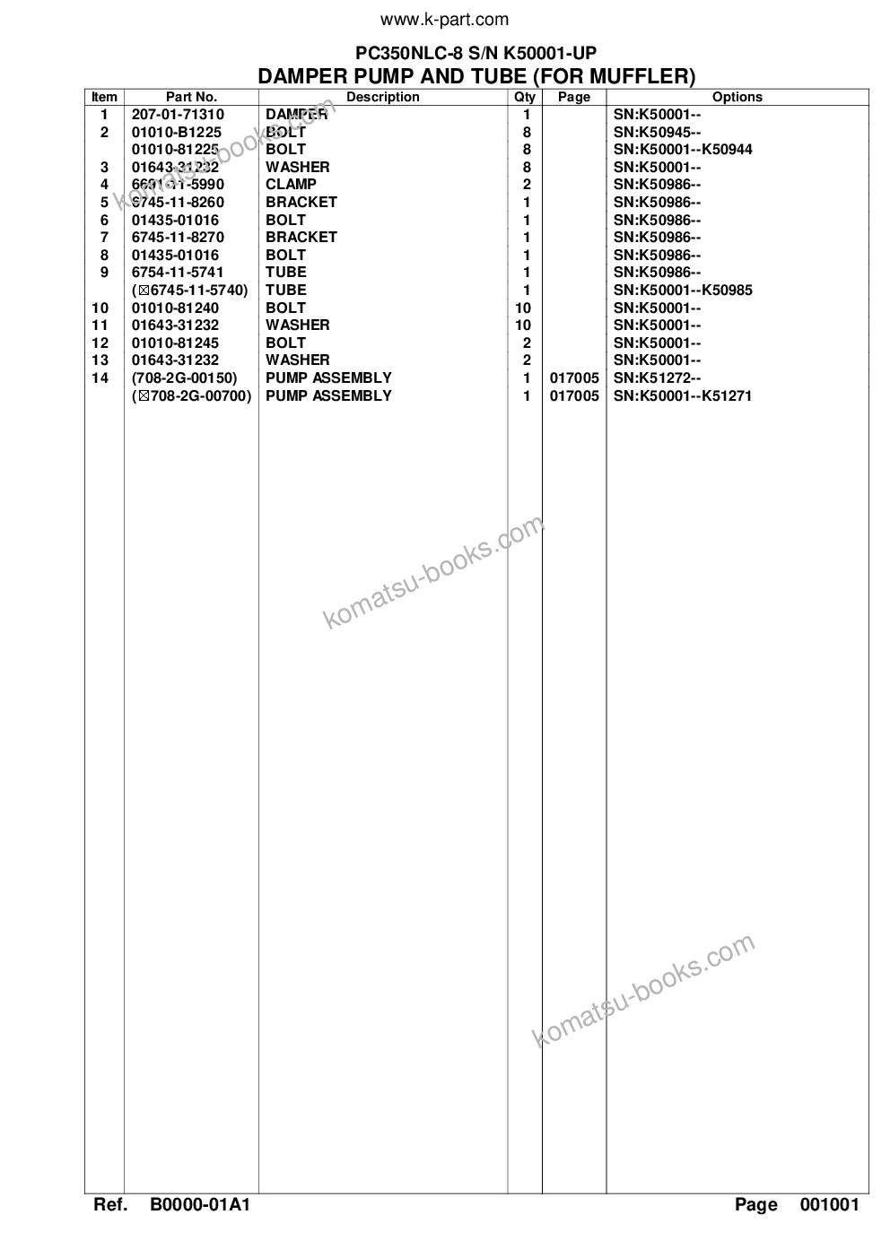 Komatsu pc350nlc-8 s/n k50001-up Parts catalog cover Page 4