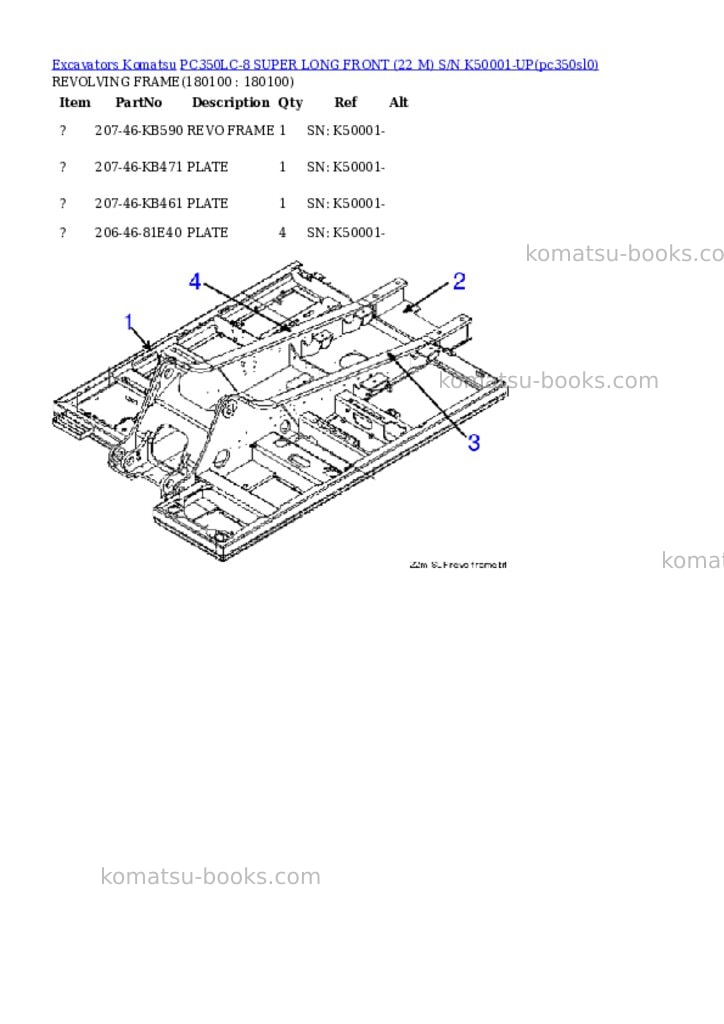 Komatsu pc350lc-8 super long front 22 m s/n k50001-up Parts catalog cover Page 5 Komatsu pc350lc-8 super long front 22 m s/n k50001-up Parts catalog cover Page 5