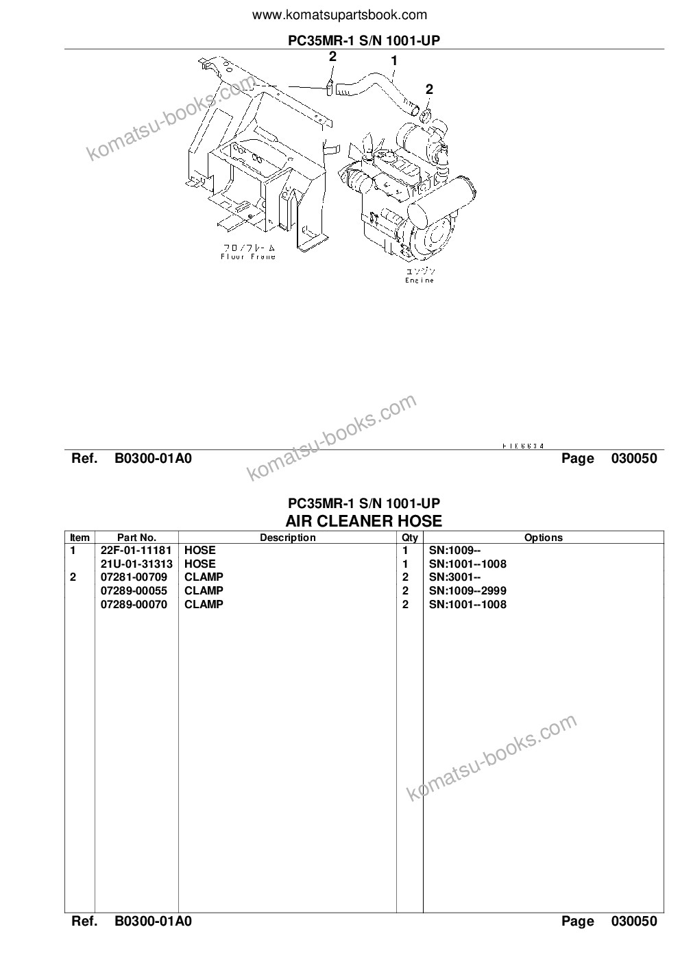 Komatsu PC35MR-1 S/N 1001-UP Parts catalog cover Page 7 Komatsu PC35MR-1 S/N 1001-UP Parts catalog cover Page 7