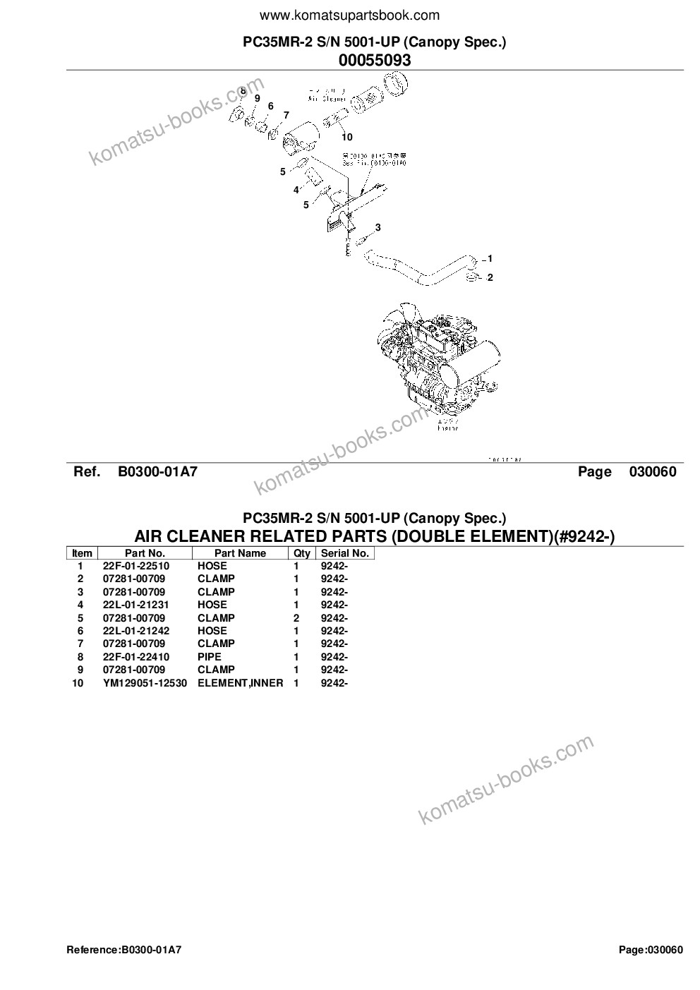 Komatsu pc35mr-2 s/n 5001-up canopy spec. Parts catalog cover Page 8 Komatsu pc35mr-2 s/n 5001-up canopy spec. Parts catalog cover Page 8