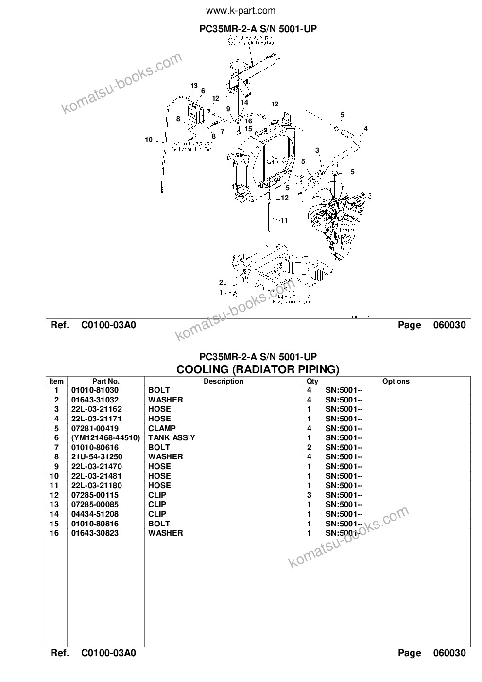 Komatsu pc35mr-2-a s/n 5001-up Parts catalog cover Page 10
