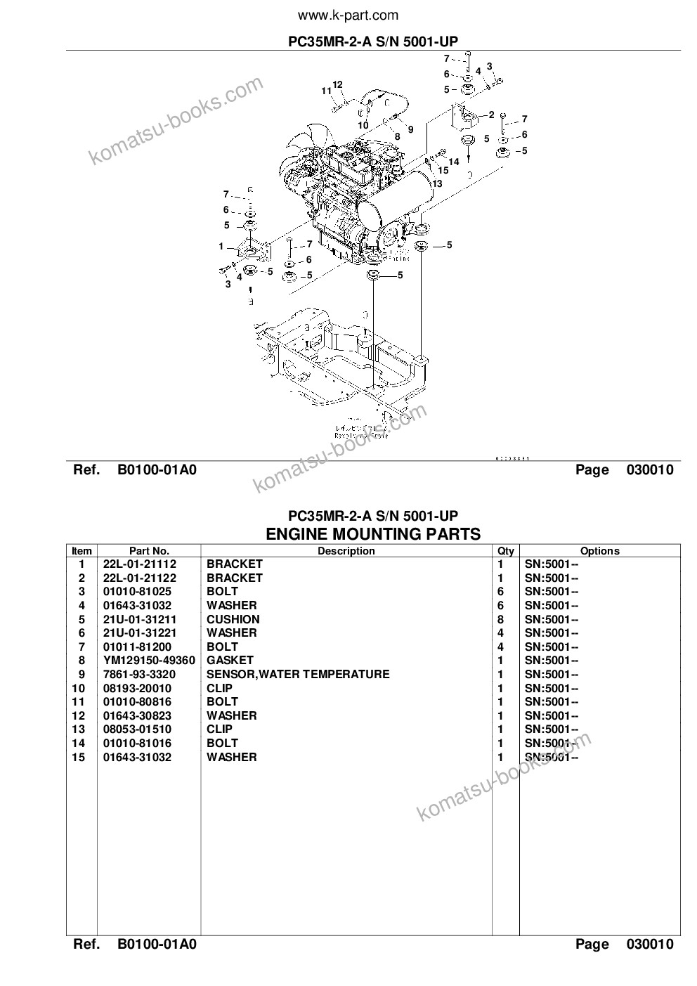 Komatsu pc35mr-2-a s/n 5001-up Parts catalog cover Page 3