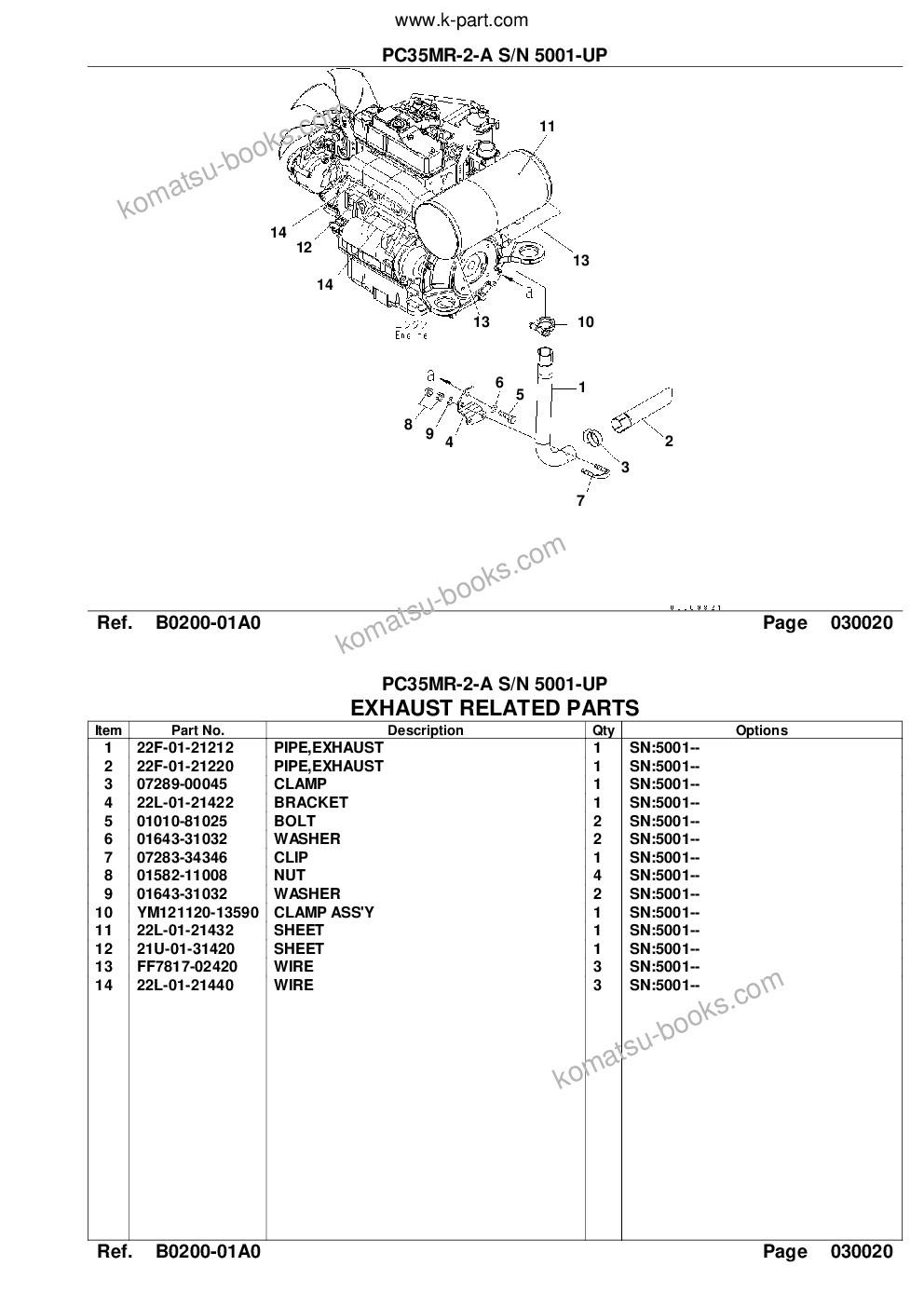 Komatsu pc35mr-2-a s/n 5001-up Parts catalog cover Page 4