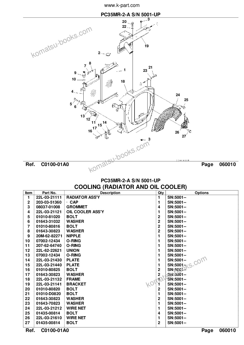 Komatsu pc35mr-2-a s/n 5001-up Parts catalog cover Page 8